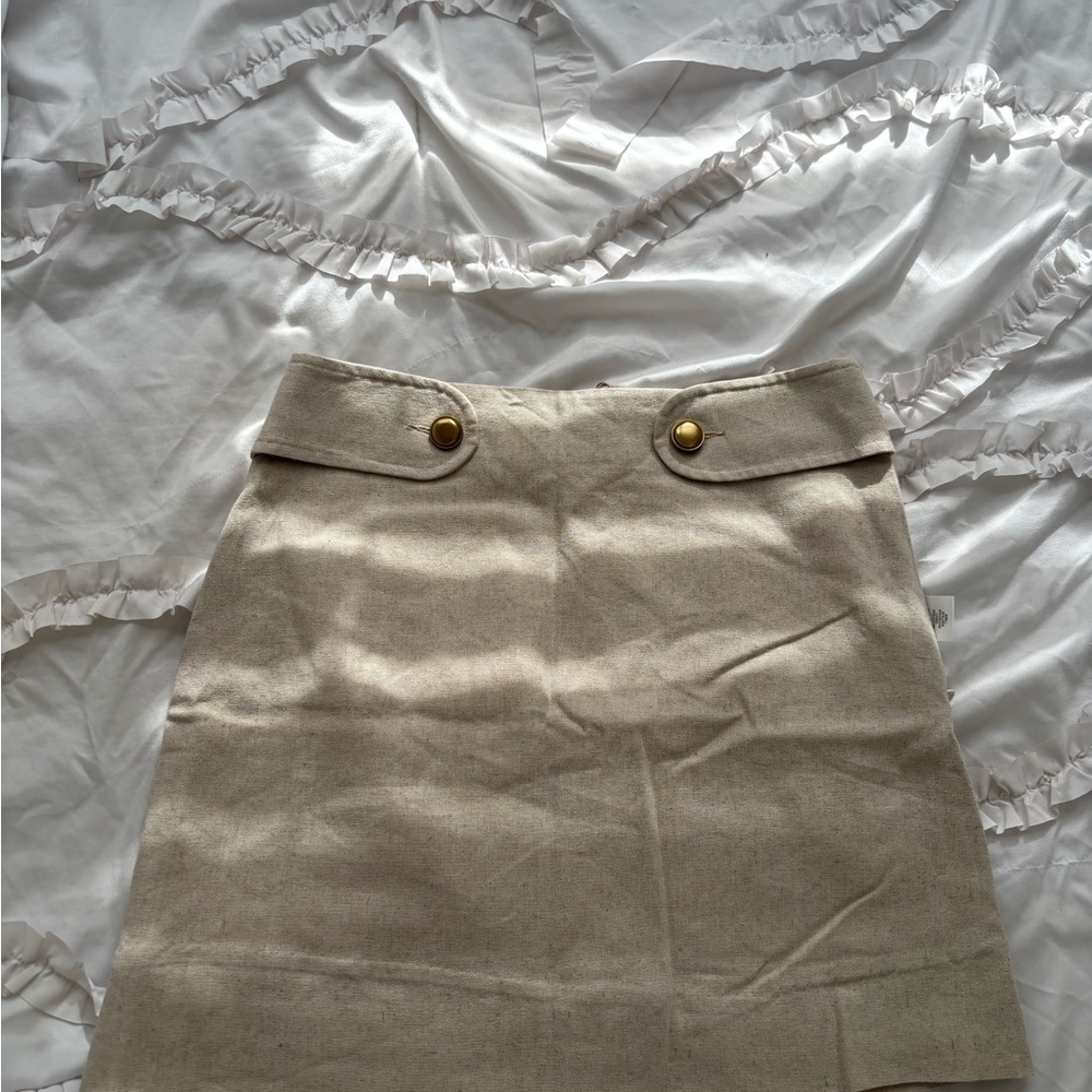 Meshki Natural Linen Mini Skirt- Size XS NWT
